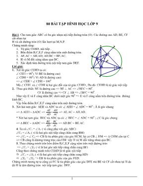 80 bài tập Hình học lớp 9